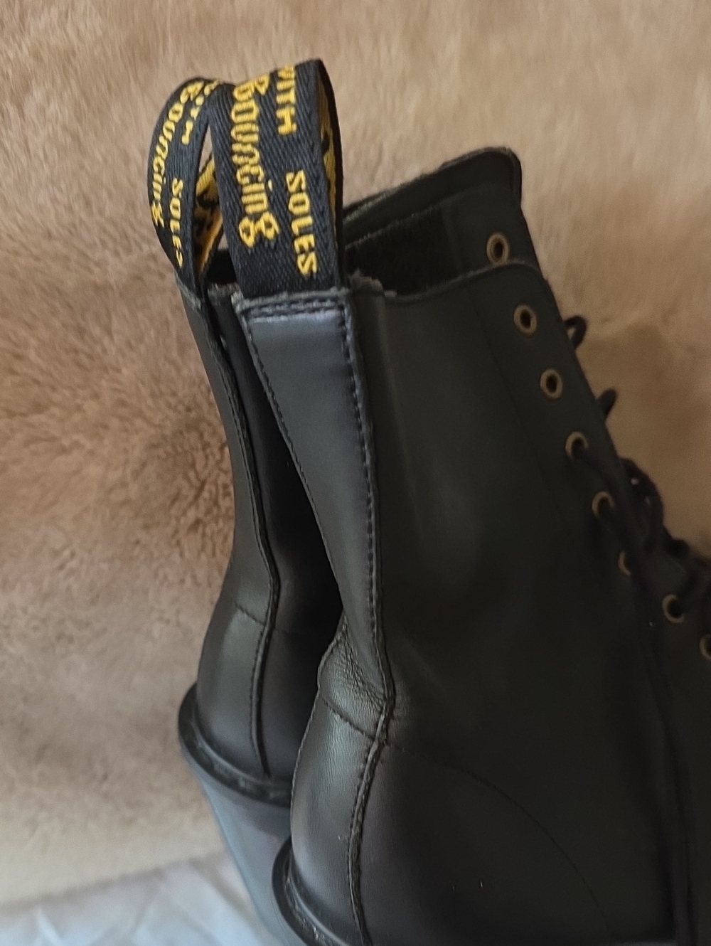 Kendra Dr. Martens Black Leather Lace-Up Heeled Ankle Boots - Picture 7 of 11